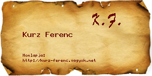 Kurz Ferenc névjegykártya