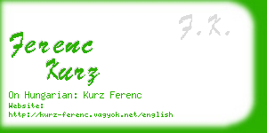 ferenc kurz business card